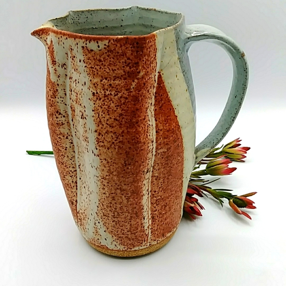 Studio Art Signed Pottery Glazed Pitcher